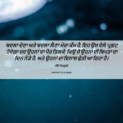 Picture 06 - ਅਸਤਸਨਾ 32:35 PANIRV - ਬਦਲਾ ਦੇਣਾ ਅਤੇ ਬਦਲਾ - Bible Verse Picture