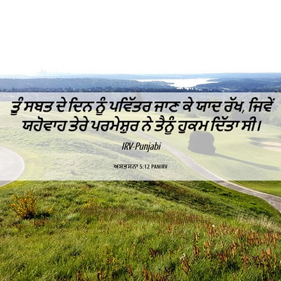 Picture 06 - ਅਸਤਸਨਾ 5:12 PANIRV - ਤੂੰ ਸਬਤ ਦੇ ਦਿਨ ਨੂੰ - Bible Verse Picture