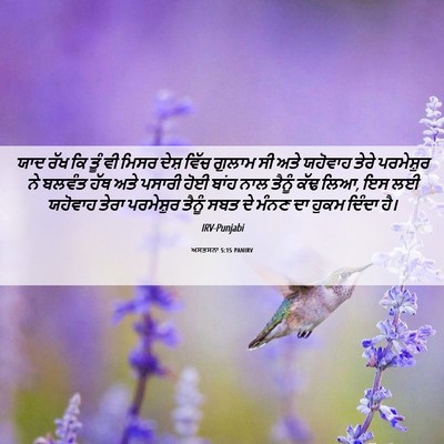 Picture 06 - ਅਸਤਸਨਾ 5:15 PANIRV - ਯਾਦ ਰੱਖ ਕਿ ਤੂੰ ਵੀ - Bible Verse Picture