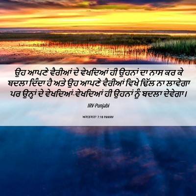 Picture 06 - ਅਸਤਸਨਾ 7:10 PANIRV - ਉਹ ਆਪਣੇ ਵੈਰੀਆਂ ਦੇ - Bible Verse Picture