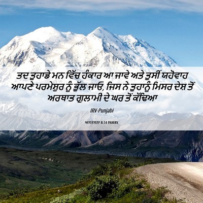 Picture 06 - ਅਸਤਸਨਾ 8:14 PANIRV - ਤਦ ਤੁਹਾਡੇ ਮਨ ਵਿੱਚ - Bible Verse Picture