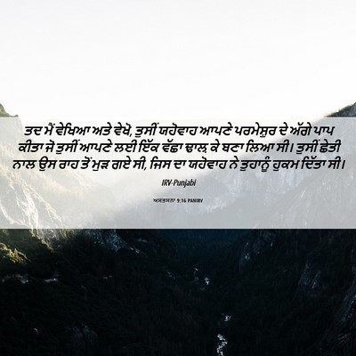 Picture 06 - ਅਸਤਸਨਾ 9:16 PANIRV - ਤਦ ਮੈਂ ਵੇਖਿਆ ਅਤੇ - Bible Verse Picture