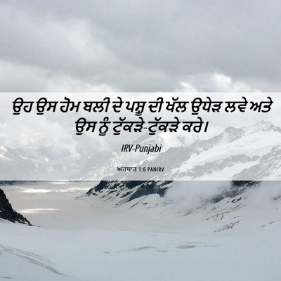 Picture 06 - ਅਹਬਾਰ 1:6 PANIRV - ਉਹ ਉਸ ਹੋਮ ਬਲੀ ਦੇ - Bible Verse Picture