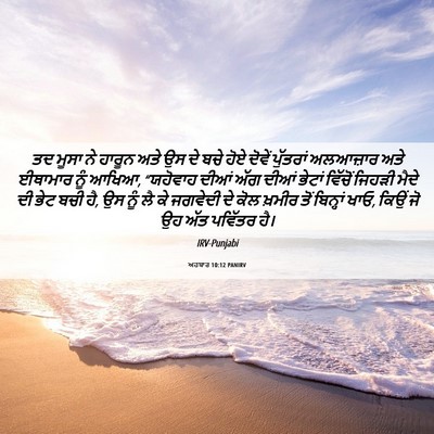Picture 06 - ਅਹਬਾਰ 10:12 PANIRV - ਤਦ ਮੂਸਾ ਨੇ ਹਾਰੂਨ - Bible Verse Picture