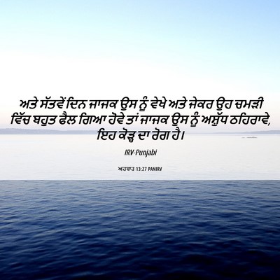 Picture 06 - ਅਹਬਾਰ 13:27 PANIRV - ਅਤੇ ਸੱਤਵੇਂ ਦਿਨ - Bible Verse Picture