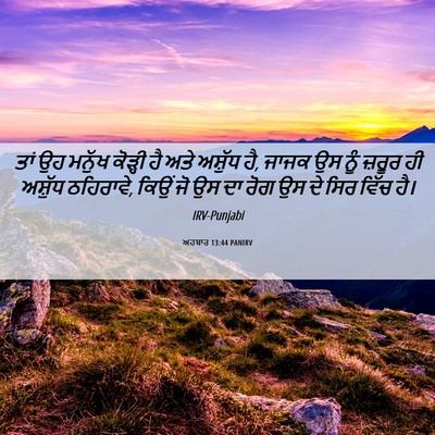 Picture 06 - ਅਹਬਾਰ 13:44 PANIRV - ਤਾਂ ਉਹ ਮਨੁੱਖ - Bible Verse Picture