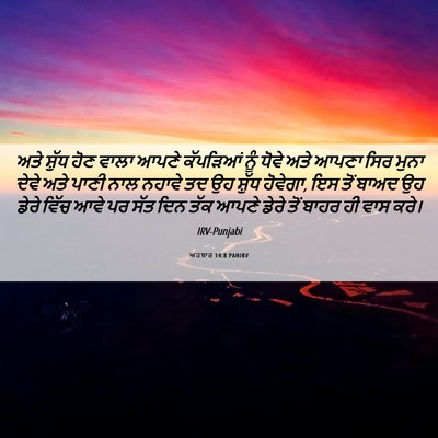 Picture 06 - ਅਹਬਾਰ 14:8 PANIRV - ਅਤੇ ਸ਼ੁੱਧ ਹੋਣ ਵਾਲਾ - Bible Verse Picture