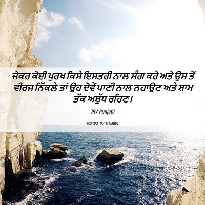 Picture 06 - ਅਹਬਾਰ 15:18 PANIRV - ਜੇਕਰ ਕੋਈ ਪੁਰਖ ਕਿਸੇ - Bible Verse Picture