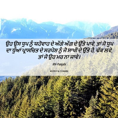 Picture 06 - ਅਹਬਾਰ 16:13 PANIRV - ਉਹ ਉਸ ਧੂਪ ਨੂੰ - Bible Verse Picture