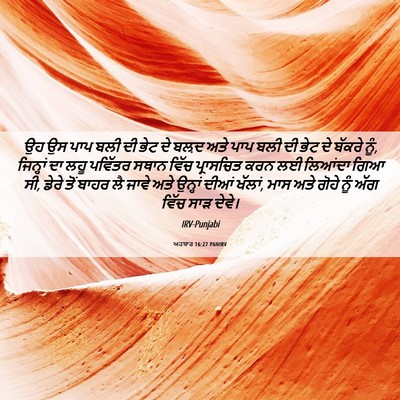 Picture 06 - ਅਹਬਾਰ 16:27 PANIRV - ਉਹ ਉਸ ਪਾਪ ਬਲੀ ਦੀ - Bible Verse Picture