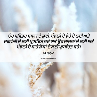 Picture 06 - ਅਹਬਾਰ 16:33 PANIRV - ਉਹ ਪਵਿੱਤਰ ਸਥਾਨ ਦੇ - Bible Verse Picture