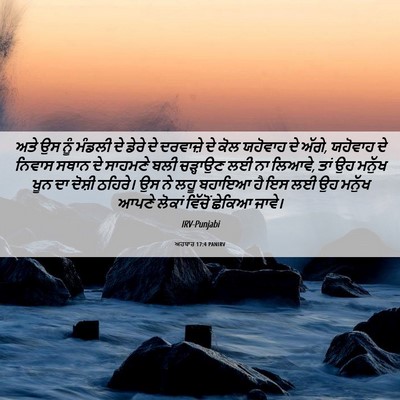 Picture 06 - ਅਹਬਾਰ 17:4 PANIRV - ਅਤੇ ਉਸ ਨੂੰ ਮੰਡਲੀ ਦੇ - Bible Verse Picture