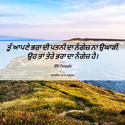 Picture 06 - ਅਹਬਾਰ 18:16 PANIRV - ਤੂੰ ਆਪਣੇ ਭਰਾ ਦੀ - Bible Verse Picture