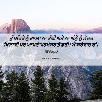 Picture 06 - ਅਹਬਾਰ 19:14 PANIRV - ਤੂੰ ਬਹਿਰੇ ਨੂੰ - Bible Verse Picture