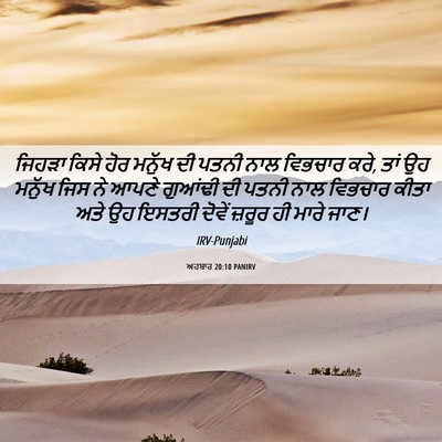 Picture 06 - ਅਹਬਾਰ 20:10 PANIRV - ਜਿਹੜਾ ਕਿਸੇ ਹੋਰ - Bible Verse Picture