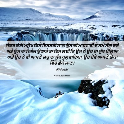Picture 06 - ਅਹਬਾਰ 20:18 PANIRV - ਜੇਕਰ ਕੋਈ ਮਨੁੱਖ - Bible Verse Picture