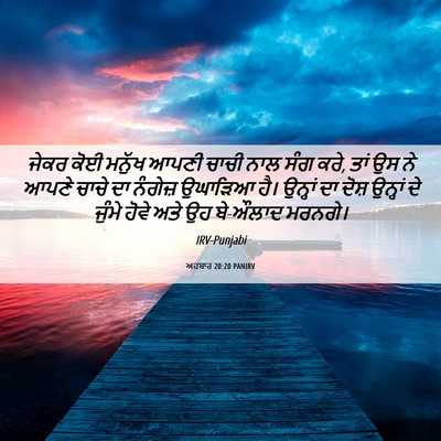 Picture 06 - ਅਹਬਾਰ 20:20 PANIRV - ਜੇਕਰ ਕੋਈ ਮਨੁੱਖ - Bible Verse Picture