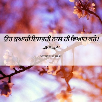 Picture 06 - ਅਹਬਾਰ 21:13 PANIRV - ਉਹ ਕੁਆਰੀ ਇਸਤਰੀ ਨਾਲ - Bible Verse Picture