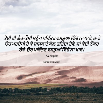 Picture 06 - ਅਹਬਾਰ 22:10 PANIRV - ਕੋਈ ਵੀ ਗੈਰ-ਕੌਮੀ - Bible Verse Picture