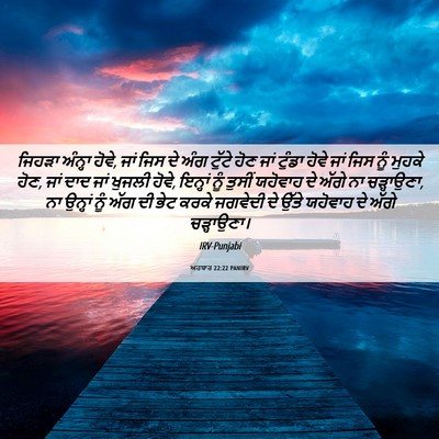 Picture 06 - ਅਹਬਾਰ 22:22 PANIRV - ਜਿਹੜਾ ਅੰਨ੍ਹਾ ਹੋਵੇ, - Bible Verse Picture