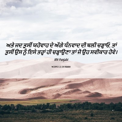 Picture 06 - ਅਹਬਾਰ 22:29 PANIRV - ਅਤੇ ਜਦ ਤੁਸੀਂ - Bible Verse Picture