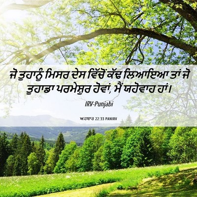 Picture 06 - ਅਹਬਾਰ 22:33 PANIRV - ਜੋ ਤੁਹਾਨੂੰ ਮਿਸਰ - Bible Verse Picture