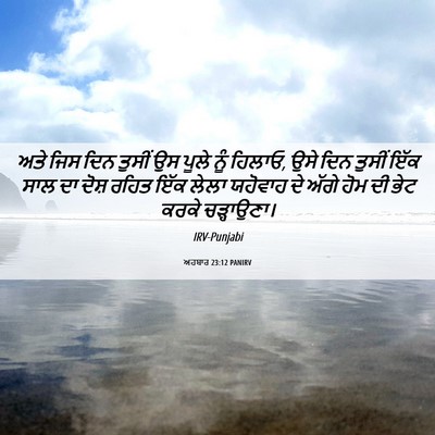 Picture 06 - ਅਹਬਾਰ 23:12 PANIRV - ਅਤੇ ਜਿਸ ਦਿਨ ਤੁਸੀਂ - Bible Verse Picture