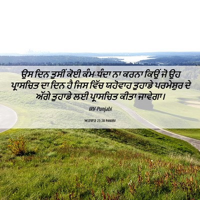 Picture 06 - ਅਹਬਾਰ 23:28 PANIRV - ਉਸ ਦਿਨ ਤੁਸੀਂ ਕੋਈ - Bible Verse Picture