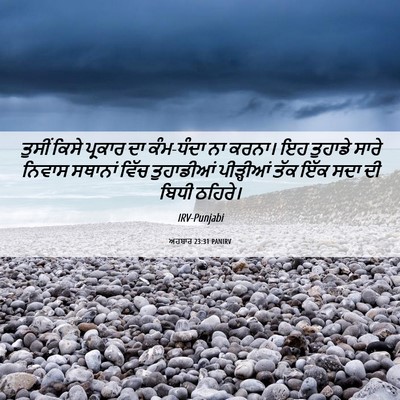 Picture 06 - ਅਹਬਾਰ 23:31 PANIRV - ਤੁਸੀਂ ਕਿਸੇ ਪ੍ਰਕਾਰ - Bible Verse Picture