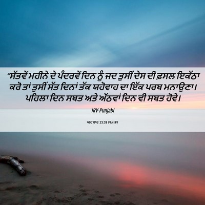 Picture 06 - ਅਹਬਾਰ 23:39 PANIRV - “ਸੱਤਵੇਂ ਮਹੀਨੇ ਦੇ - Bible Verse Picture