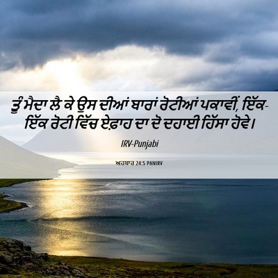 Picture 06 - ਅਹਬਾਰ 24:5 PANIRV - ਤੂੰ ਮੈਦਾ ਲੈ ਕੇ ਉਸ - Bible Verse Picture