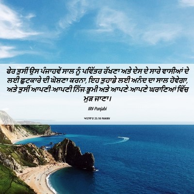 Picture 06 - ਅਹਬਾਰ 25:10 PANIRV - ਫੇਰ ਤੁਸੀਂ ਉਸ - Bible Verse Picture