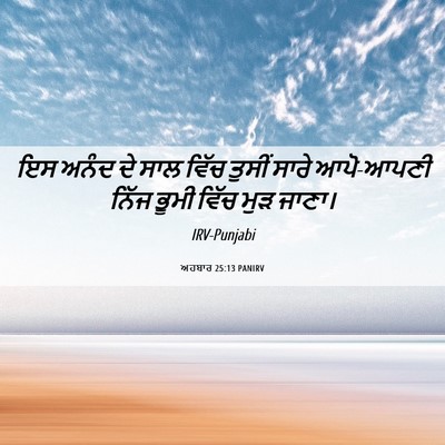 Picture 06 - ਅਹਬਾਰ 25:13 PANIRV - ਇਸ ਅਨੰਦ ਦੇ ਸਾਲ ਵਿੱਚ - Bible Verse Picture