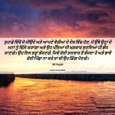 Picture 06 - ਅਹਬਾਰ 26:36 PANIRV - ਤੁਹਾਡੇ ਵਿੱਚੋਂ ਜੋ - Bible Verse Picture