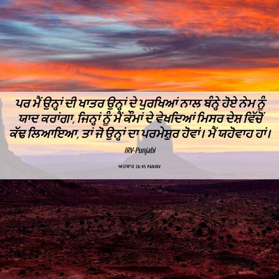 Picture 06 - ਅਹਬਾਰ 26:45 PANIRV - ਪਰ ਮੈਂ ਉਨ੍ਹਾਂ ਦੀ - Bible Verse Picture