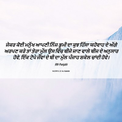 Picture 06 - ਅਹਬਾਰ 27:16 PANIRV - ਜੇਕਰ ਕੋਈ ਮਨੁੱਖ - Bible Verse Picture