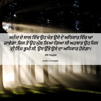 Picture 06 - ਅਹਬਾਰ 27:24 PANIRV - ਅਨੰਦ ਦੇ ਸਾਲ ਵਿੱਚ ਉਹ - Bible Verse Picture