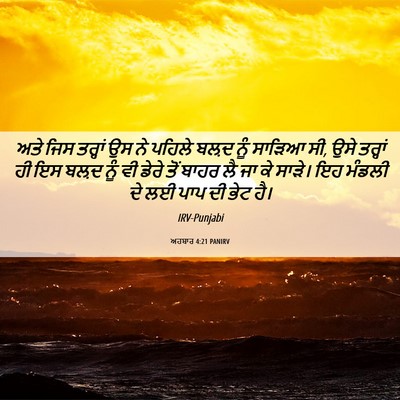 Picture 06 - ਅਹਬਾਰ 4:21 PANIRV - ਅਤੇ ਜਿਸ ਤਰ੍ਹਾਂ ਉਸ - Bible Verse Picture
