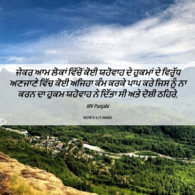 Picture 06 - ਅਹਬਾਰ 4:27 PANIRV - ਜੇਕਰ ਆਮ ਲੋਕਾਂ - Bible Verse Picture