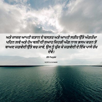 Picture 06 - ਅਹਬਾਰ 6:10 PANIRV - ਅਤੇ ਜਾਜਕ ਆਪਣੇ ਕਤਾਨ - Bible Verse Picture