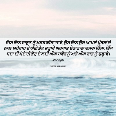 Picture 06 - ਅਹਬਾਰ 6:20 PANIRV - ਜਿਸ ਦਿਨ ਹਾਰੂਨ ਨੂੰ - Bible Verse Picture