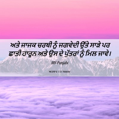 Picture 06 - ਅਹਬਾਰ 7:31 PANIRV - ਅਤੇ ਜਾਜਕ ਚਰਬੀ ਨੂੰ - Bible Verse Picture