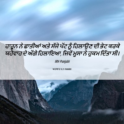 Picture 06 - ਅਹਬਾਰ 9:21 PANIRV - ਹਾਰੂਨ ਨੇ ਛਾਤੀਆਂ - Bible Verse Picture