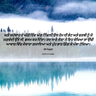 Picture 06 - ਅਹਬਾਰ 9:24 PANIRV - ਅਤੇ ਯਹੋਵਾਹ ਦੇ - Bible Verse Picture
