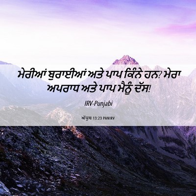 Picture 06 - ਅੱਯੂਬ 13:23 PANIRV - ਮੇਰੀਆਂ ਬੁਰਾਈਆਂ - Bible Verse Picture