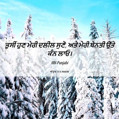Picture 06 - ਅੱਯੂਬ 13:6 PANIRV - ਤੁਸੀਂ ਹੁਣ ਮੇਰੀ - Bible Verse Picture