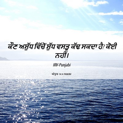 Picture 06 - ਅੱਯੂਬ 14:4 PANIRV - ਕੌਣ ਅਸ਼ੁੱਧ ਵਿੱਚੋਂ - Bible Verse Picture