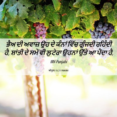 Picture 06 - ਅੱਯੂਬ 15:21 PANIRV - ਭੈਅ ਦੀ ਅਵਾਜ਼ ਉਹ ਦੇ - Bible Verse Picture