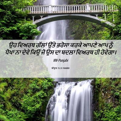 Picture 06 - ਅੱਯੂਬ 15:31 PANIRV - ਉਹ ਵਿਅਰਥ ਗੱਲਾਂ - Bible Verse Picture