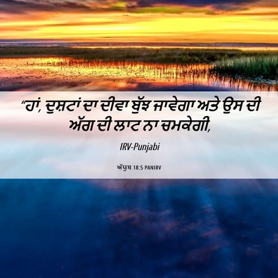 Picture 06 - ਅੱਯੂਬ 18:5 PANIRV - “ਹਾਂ, ਦੁਸ਼ਟਾਂ ਦਾ - Bible Verse Picture